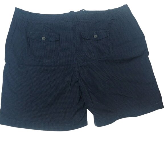 Dressbarn Shorts Plus Size 2X Shorts Blue Plaid Elastic Drawstring Rayon Cotton - Picture 3 of 8